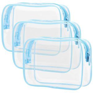 3 Pack Tsa Approved Clear Toiletry Bags, Quart Size, Travel Makeup Cosmetic🫱